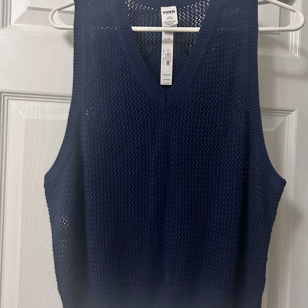 PINK Victoria's Secret Navy Knit sweater vest